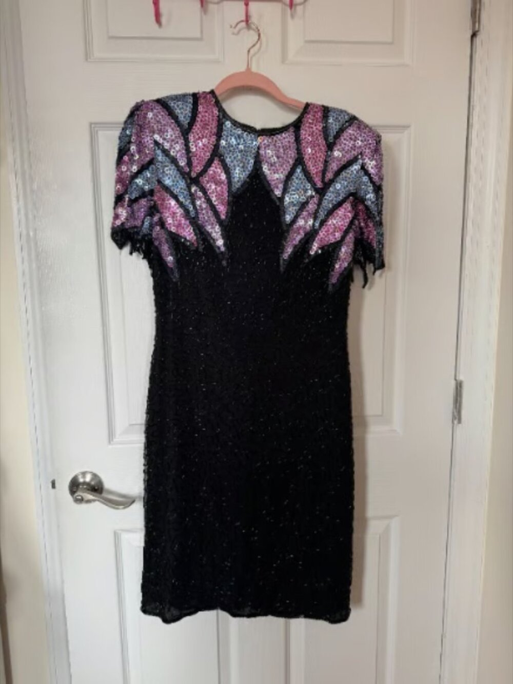 Vintage 80s Scala Sequin Beaded Dress Size M